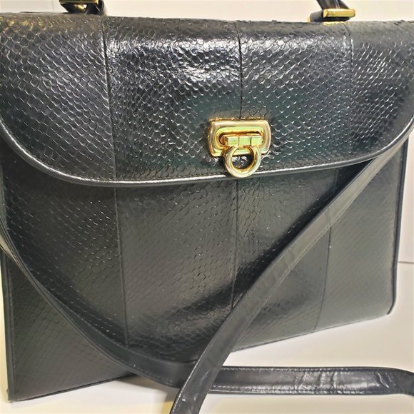 90s/00s Unusual Retro Design Salmon Fish Leather Handbag - Picture 2 of 10